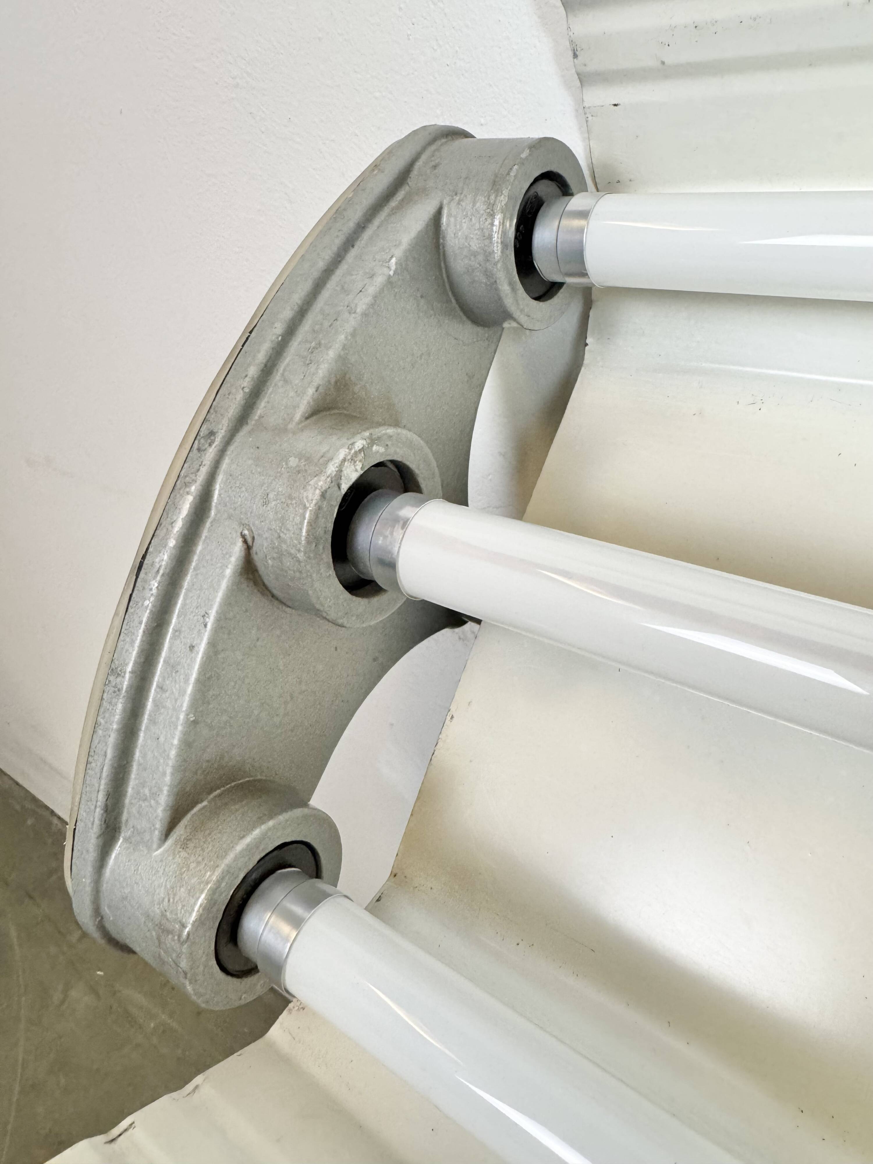 Grey Industrial Hanging Tube Light from Polam Gdansk, 1970s