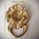 Lion Head Door Knocker in Solid Brass, Antique Door Handle