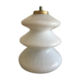 Hanging lamp in white opaline and brass