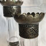 Brass and glass candle holders