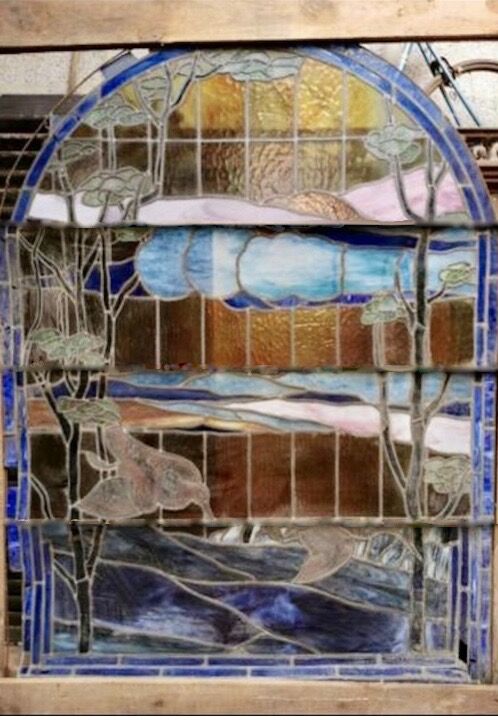 Art deco stained glass window