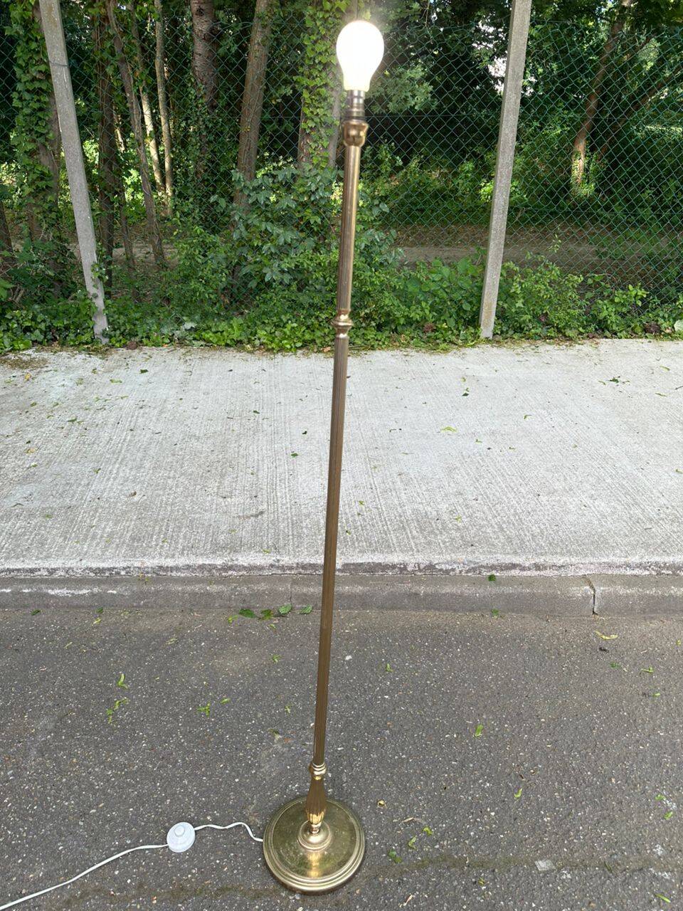 Vintage brass floor lamp from the 20th century.