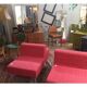 Pair of fuchsia chairs fabric