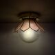 Vintage pink mother-of-pearl wall lamp with frosted glass globe