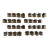 Set of 8 modernist crystal cushion knife holders ringing 1940