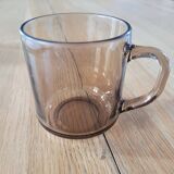 2 smoked glass mugs