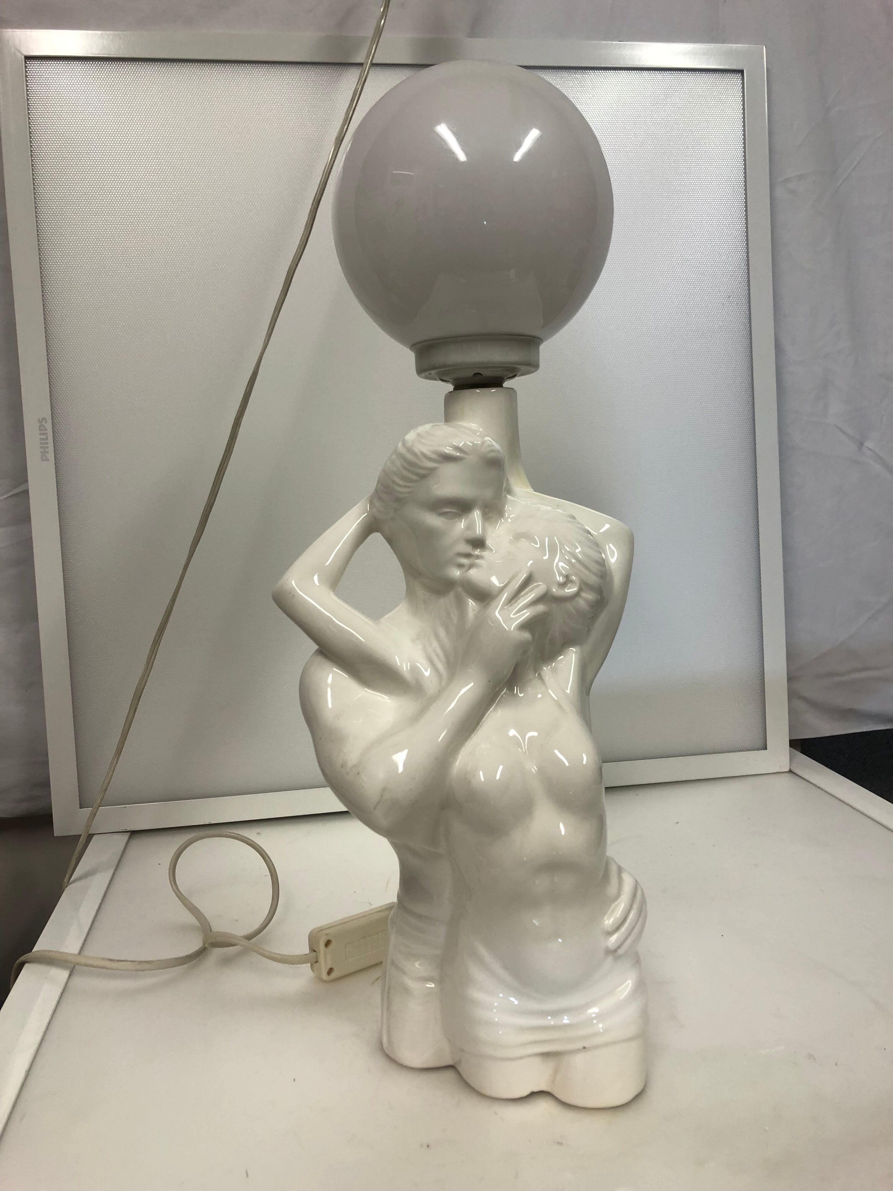 ceramic couple lamp from the 80s