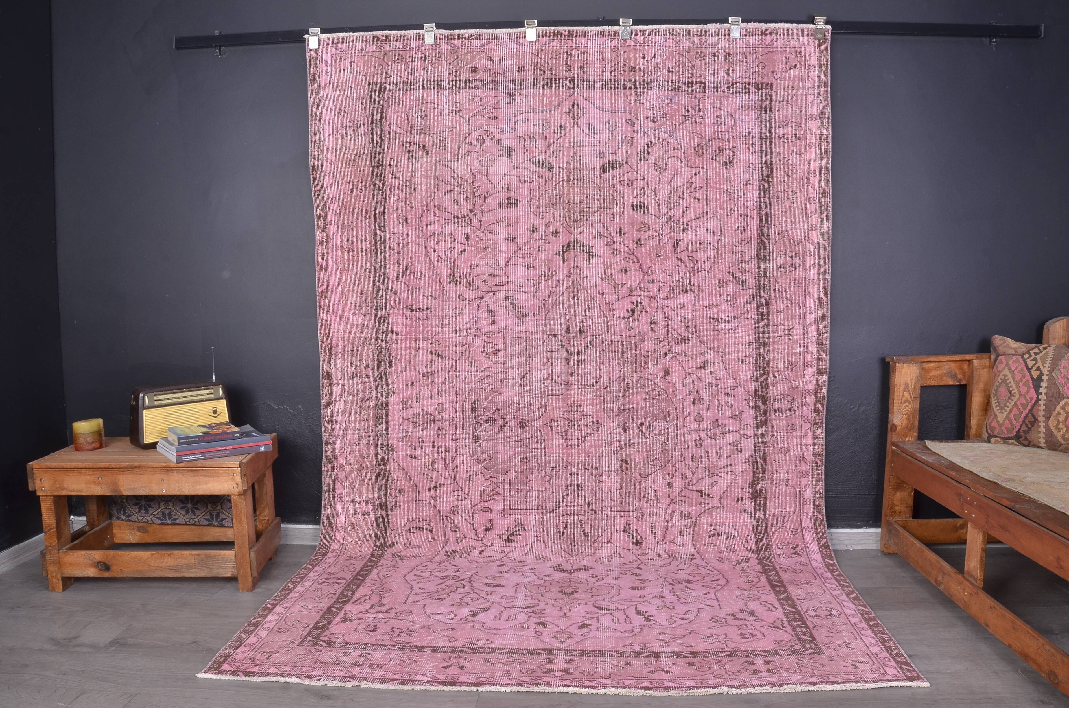 Pink Vintage Oushak Rug Sku2348