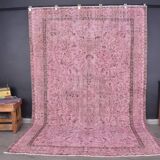 Pink Vintage Oushak Rug Sku2348