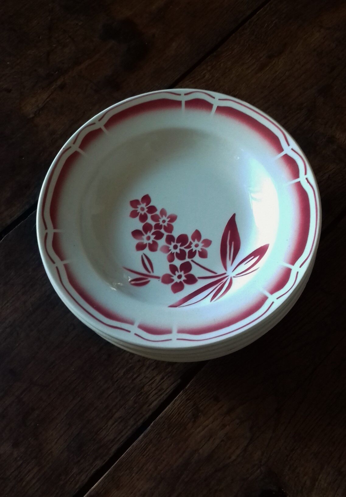 Lot 12 hollow plates Badonviller porcelain