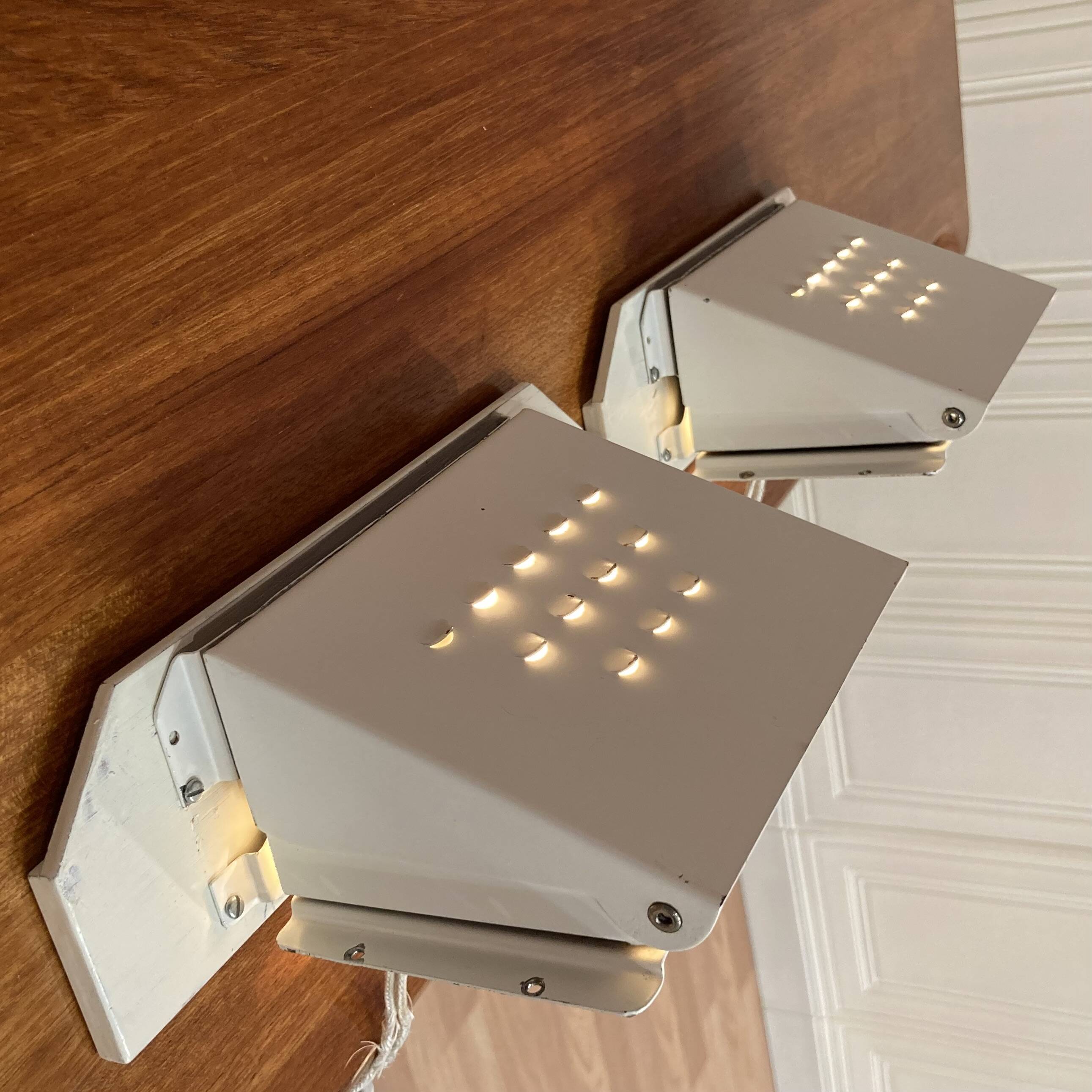 Pair of industrial wall lights in Scandinavian design from the 1950s.