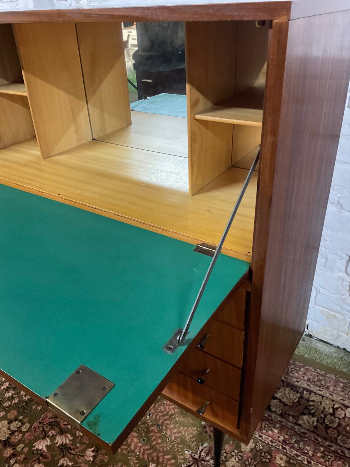 Vintage teak bar/secretary cabinet