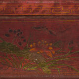 Antique red chest with floral patterns (c.1900) #9