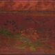 Antique red chest with floral patterns (c.1900) #9