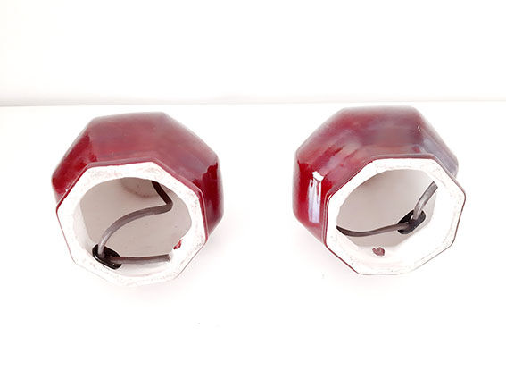 2 feet burgundy red lamp