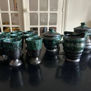 Petit Masse Morvan tea set (8 cups, teapot, sugar bowl, milk jug)