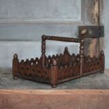 Vintage wooden basket, wooden fruit bowl, kitchen, nature, folk art