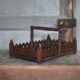 Vintage wooden basket, wooden fruit bowl, kitchen, nature, folk art