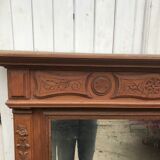 Carved wooden fireplace mirror 132 x 99