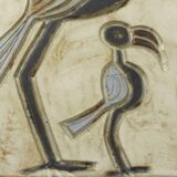 Vintage wall ceramic with bird decoration