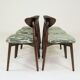 Modern set of 6 dining chairs, jacquard upholstery with patterns.
