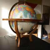 Mappemonde taride  sur socle bois 3 pieds lumineuse
