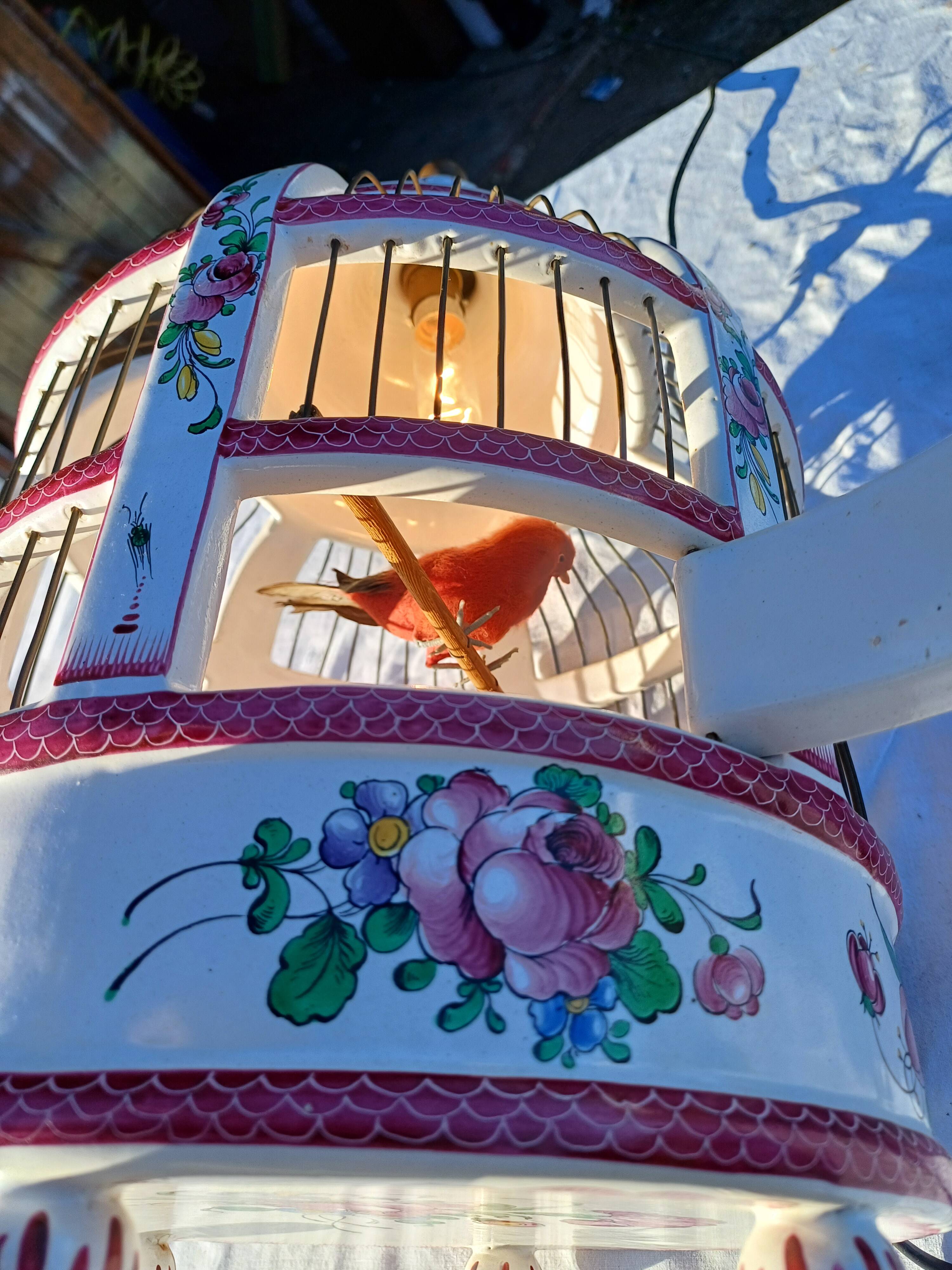 19th century bird cage in Lunéville earthenware