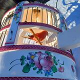 19th century bird cage in Lunéville earthenware