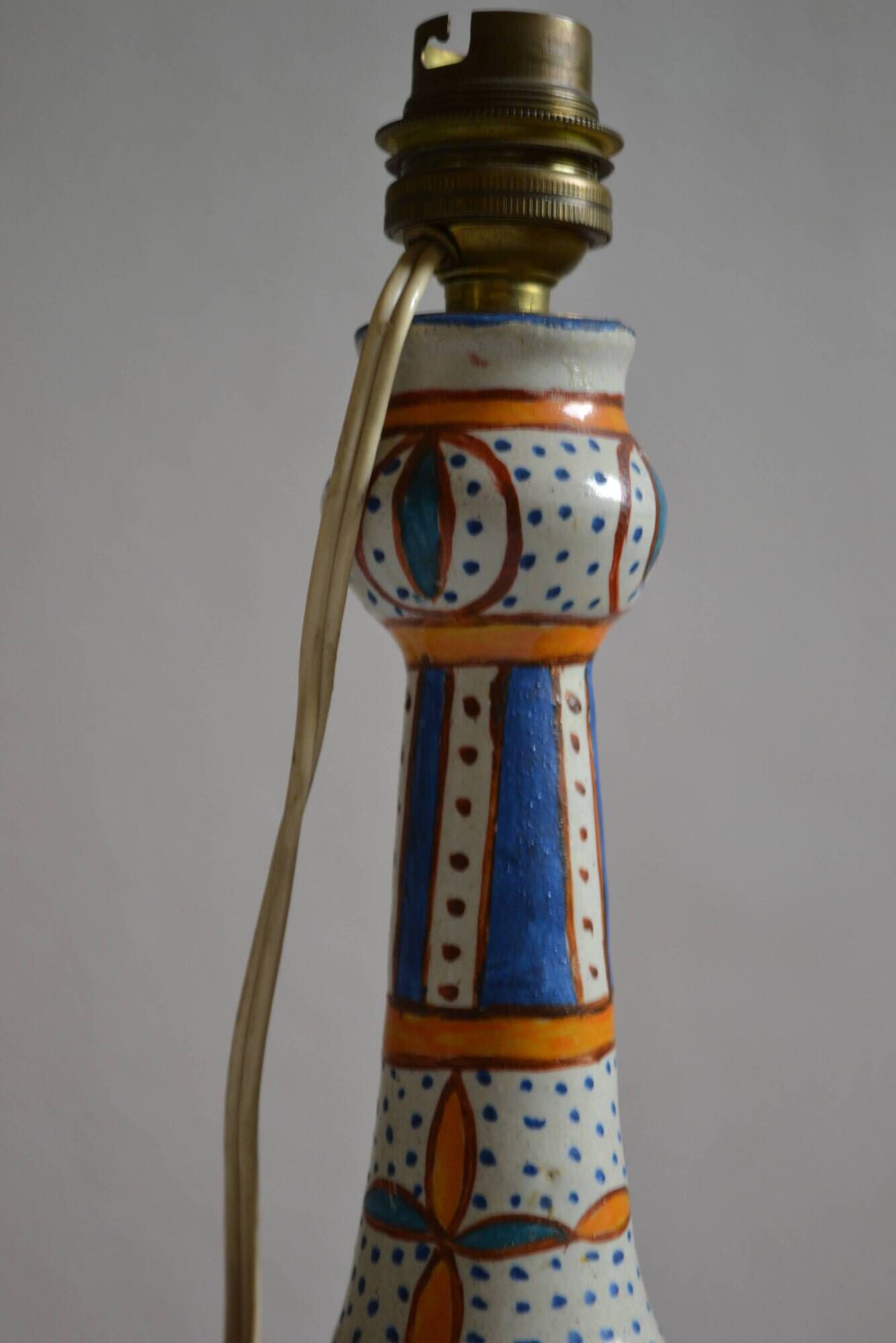 Antique ceramic lamp base Morocco Fez