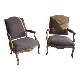 Paire de fauteuils style Louis XV