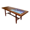 Scandinavian teak and Touraine enamel coffee table