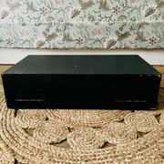 Vintage painter's chest in dark green wood