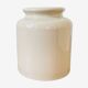 Beige enamelled sandstone pot