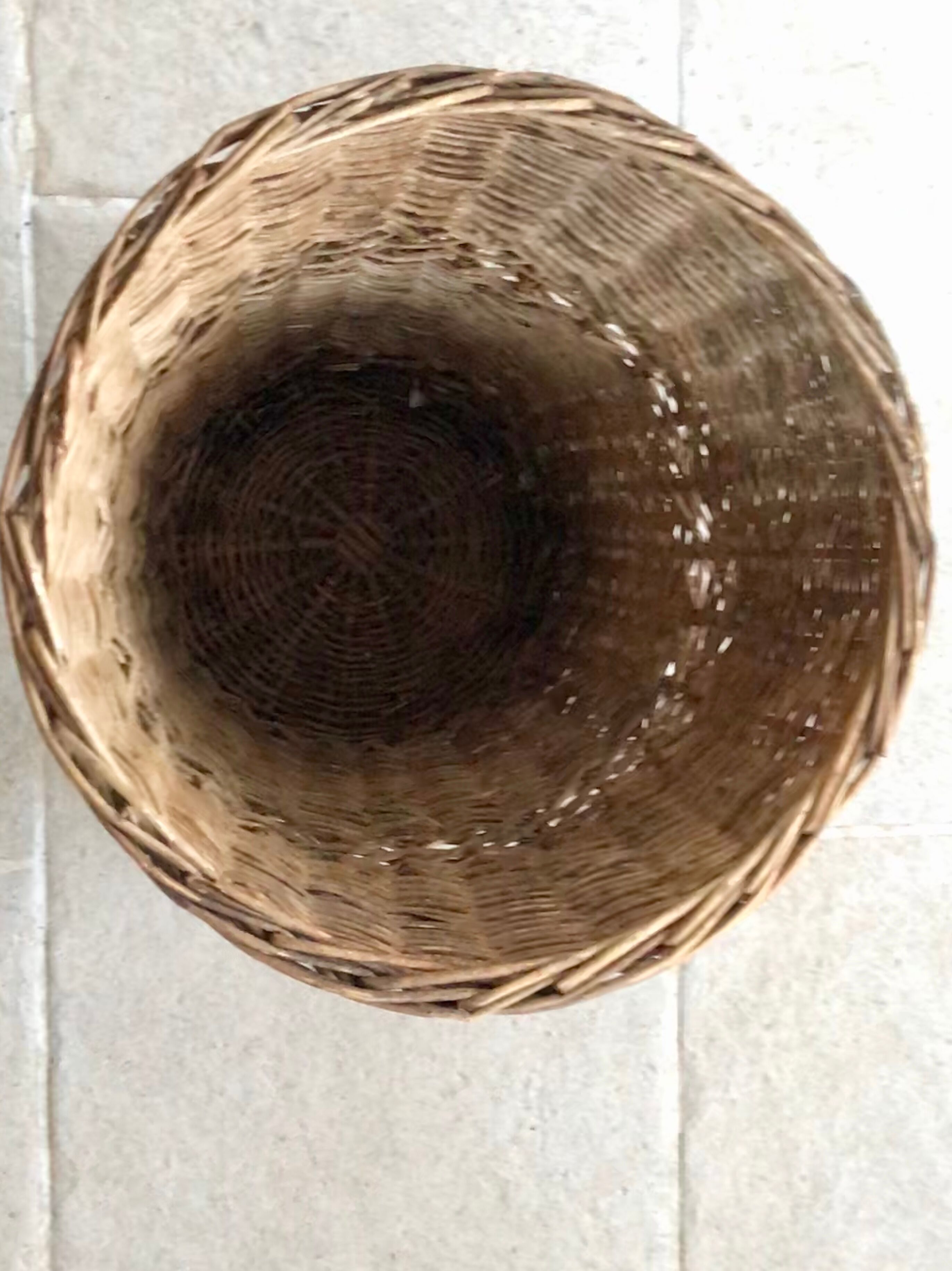 Wicker wastebasket