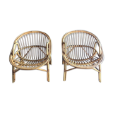 Pair of armchairs rattan year 60