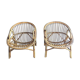 Paire de fauteuils rotin année 60
