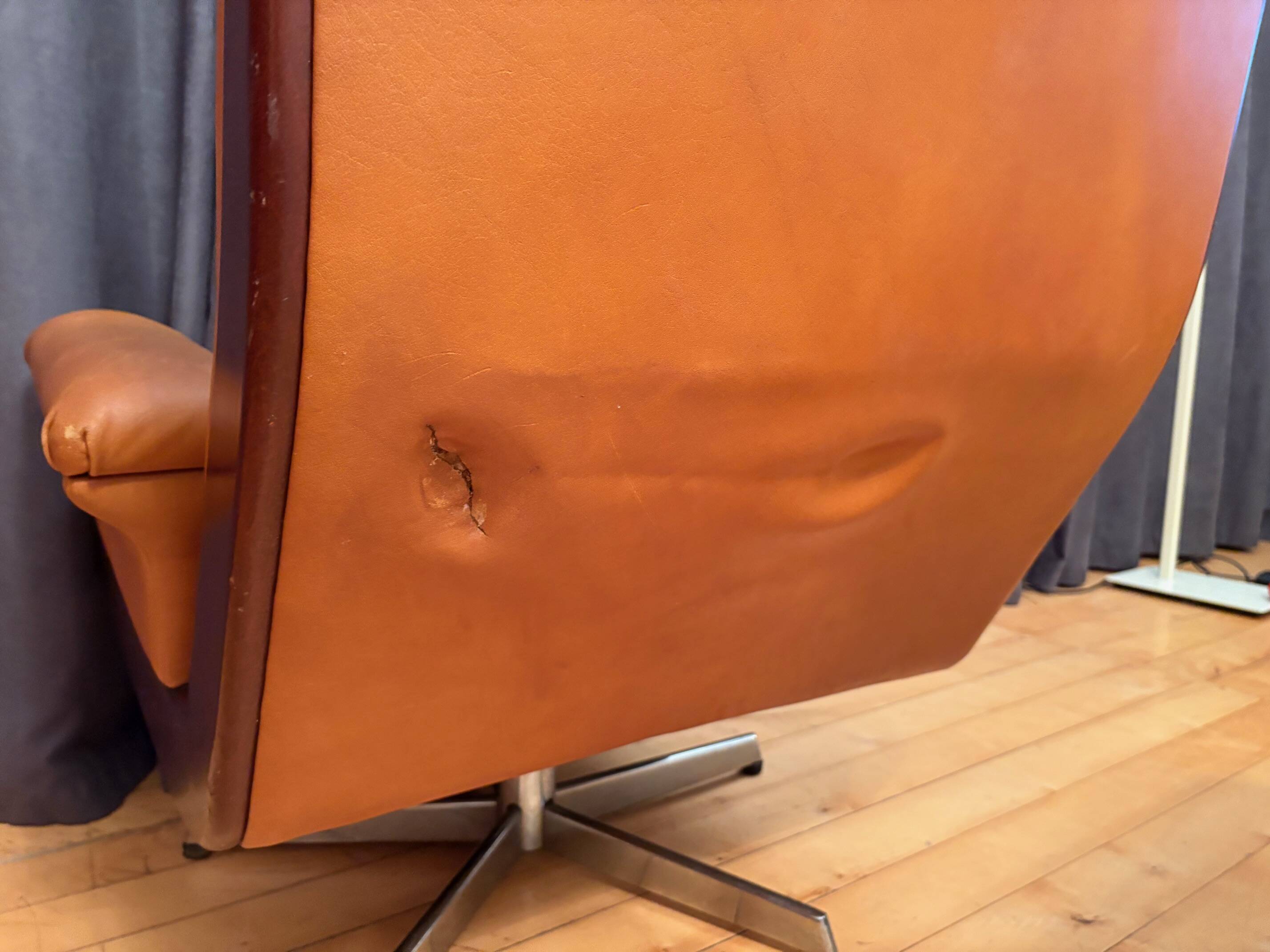 Armchair with footstool, By Ring Mebelfabrikk, Norway, 1960s