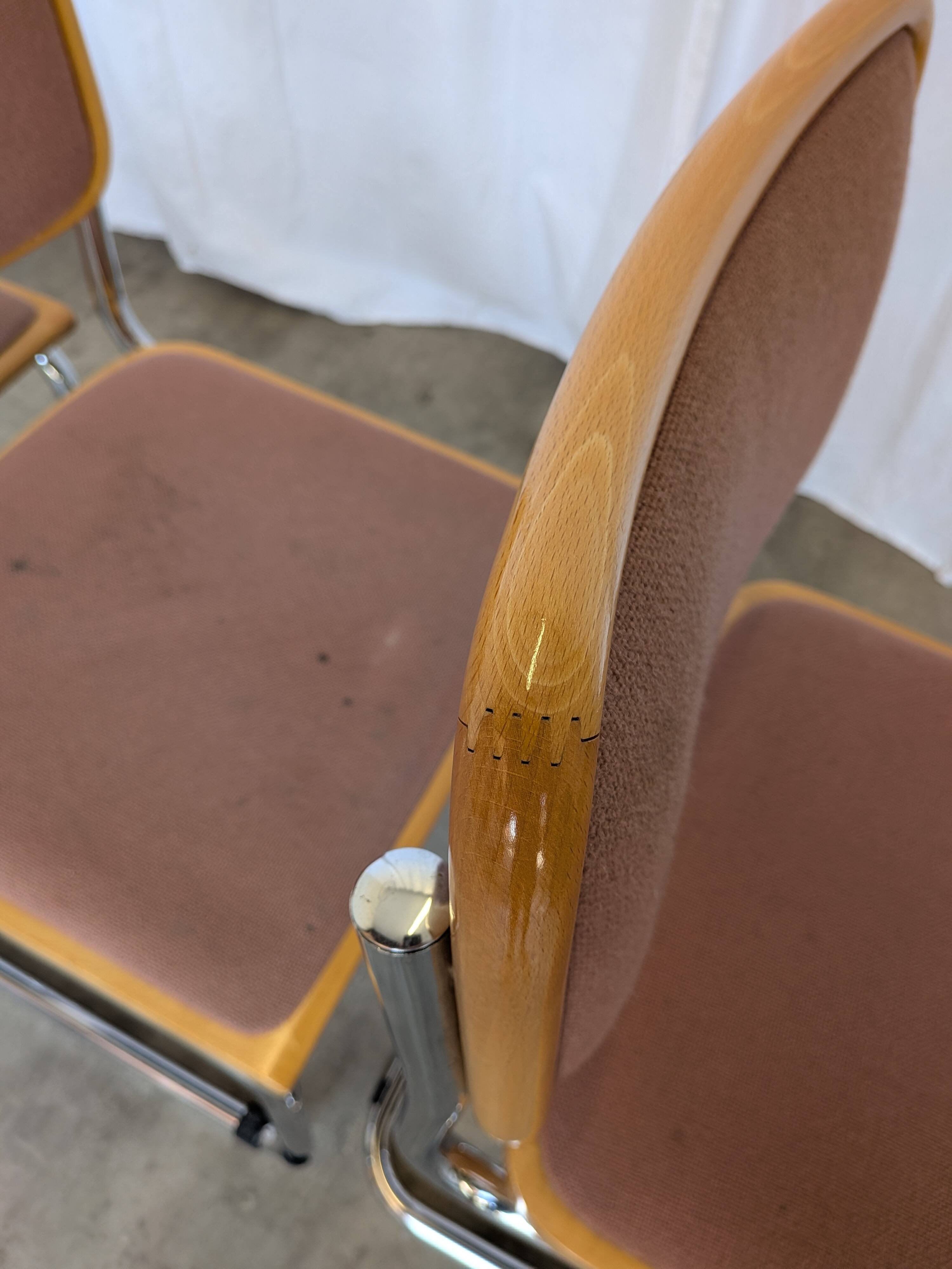 Set of 6 Vintage Cesca Chair by Bene Austria 1970s / Mid Century Chrome Din