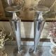 Pair of aluminium cast candle holders 52cm