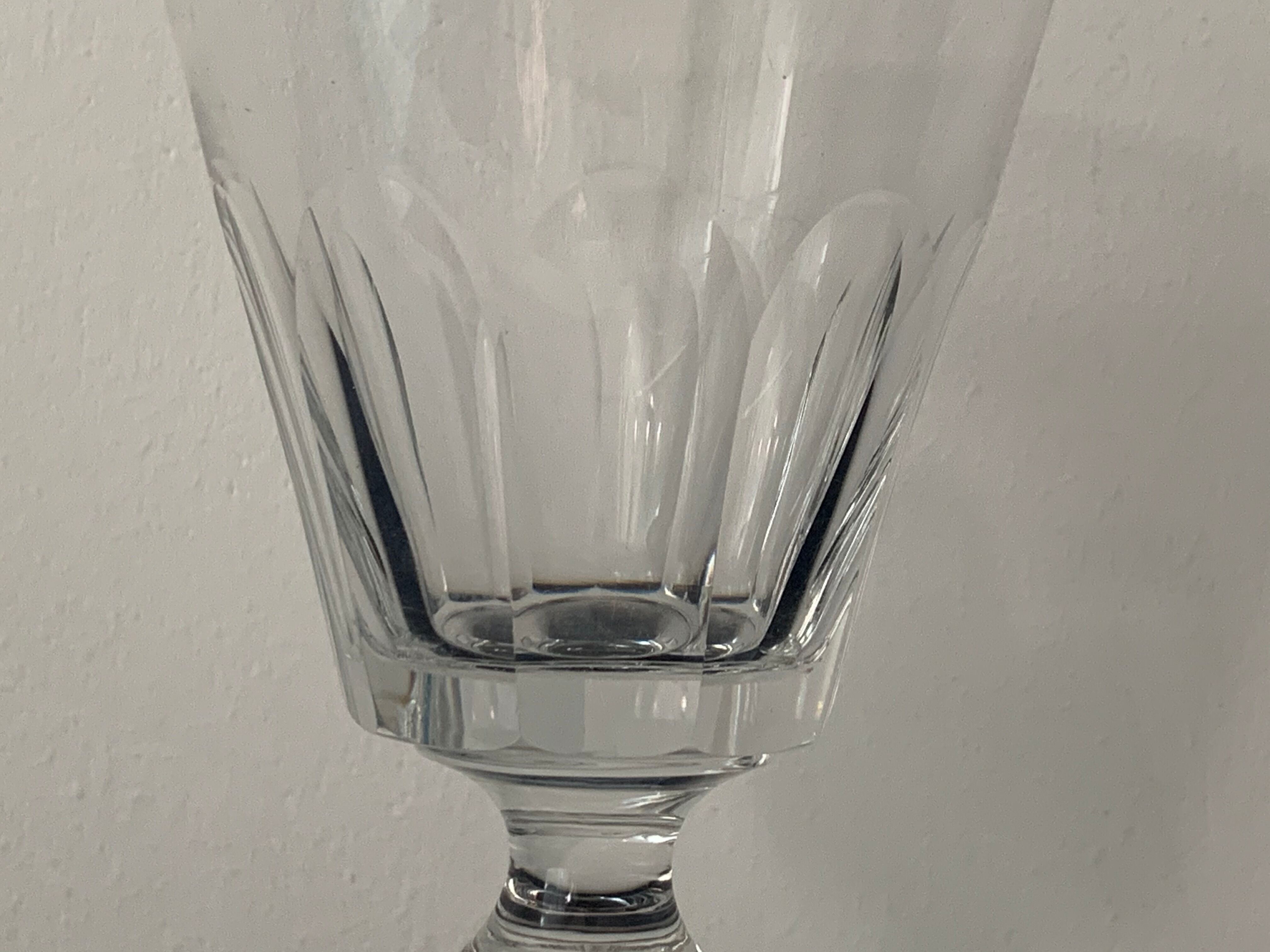 Suite of 5 old Baccarat walking glasses in crystal and glass