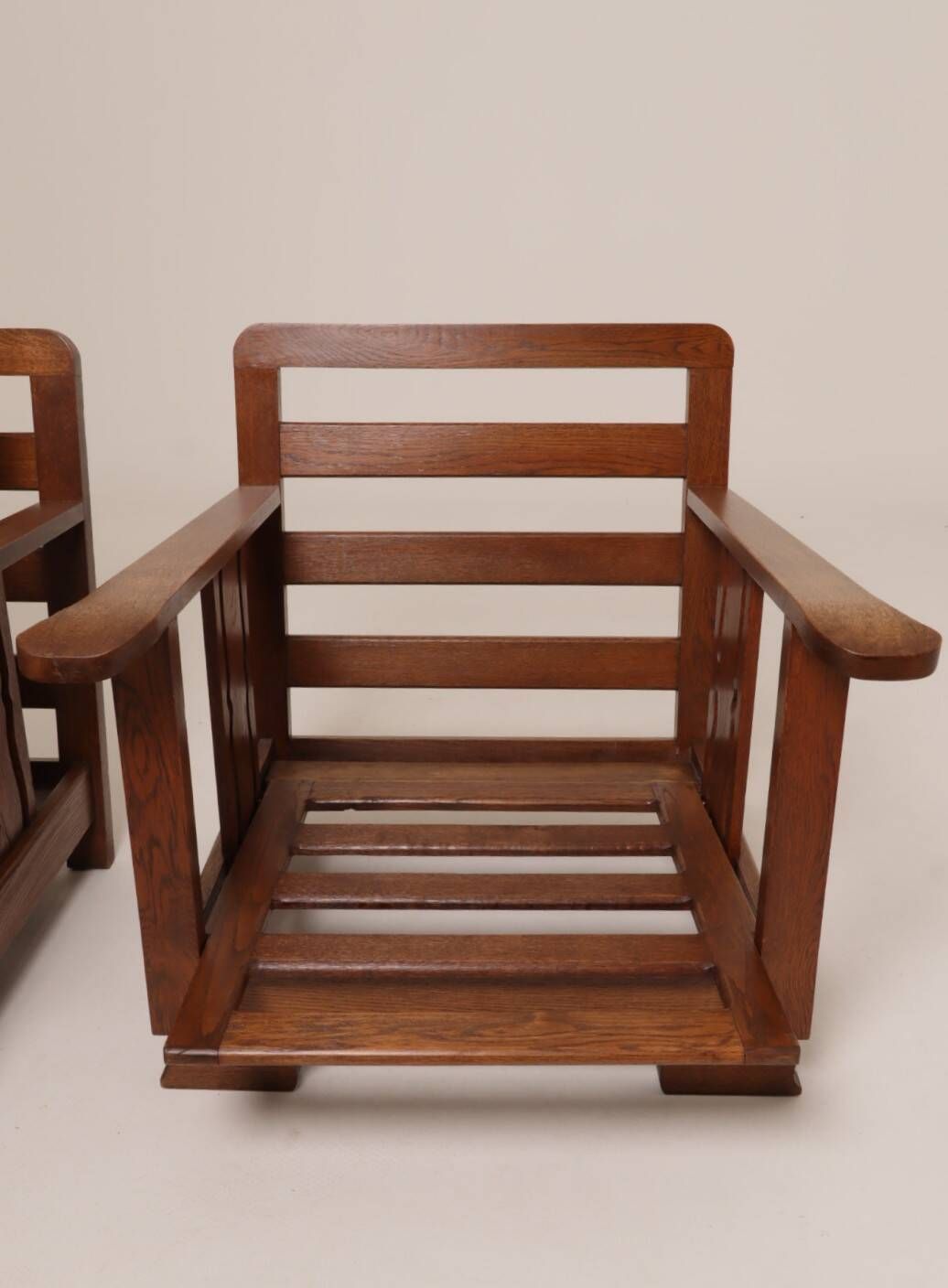 Vintage armchairs set of 2 brutalism off white corduroy