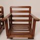 Vintage armchairs set of 2 brutalism off white corduroy