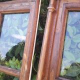 Lot of 4 oak windows H141xL112/117cm old small panes