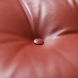 Vintage Soriana set in red leather by Afra e Tobia Scarpa for Cassina Italy