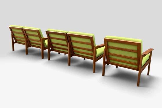 Illum Wikkelsø „Capella“ Set of 1 Armchair and 2 Sofas – Niels Eilersen – 1960s