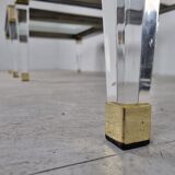 Tables d’appoint vintage en lucite et laiton, années 1980