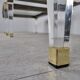 Vintage lucite and brass side tables, 1980s