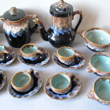Old coffee set from 1960/70 in flamed sandstone cup saucer oval broc pitcher