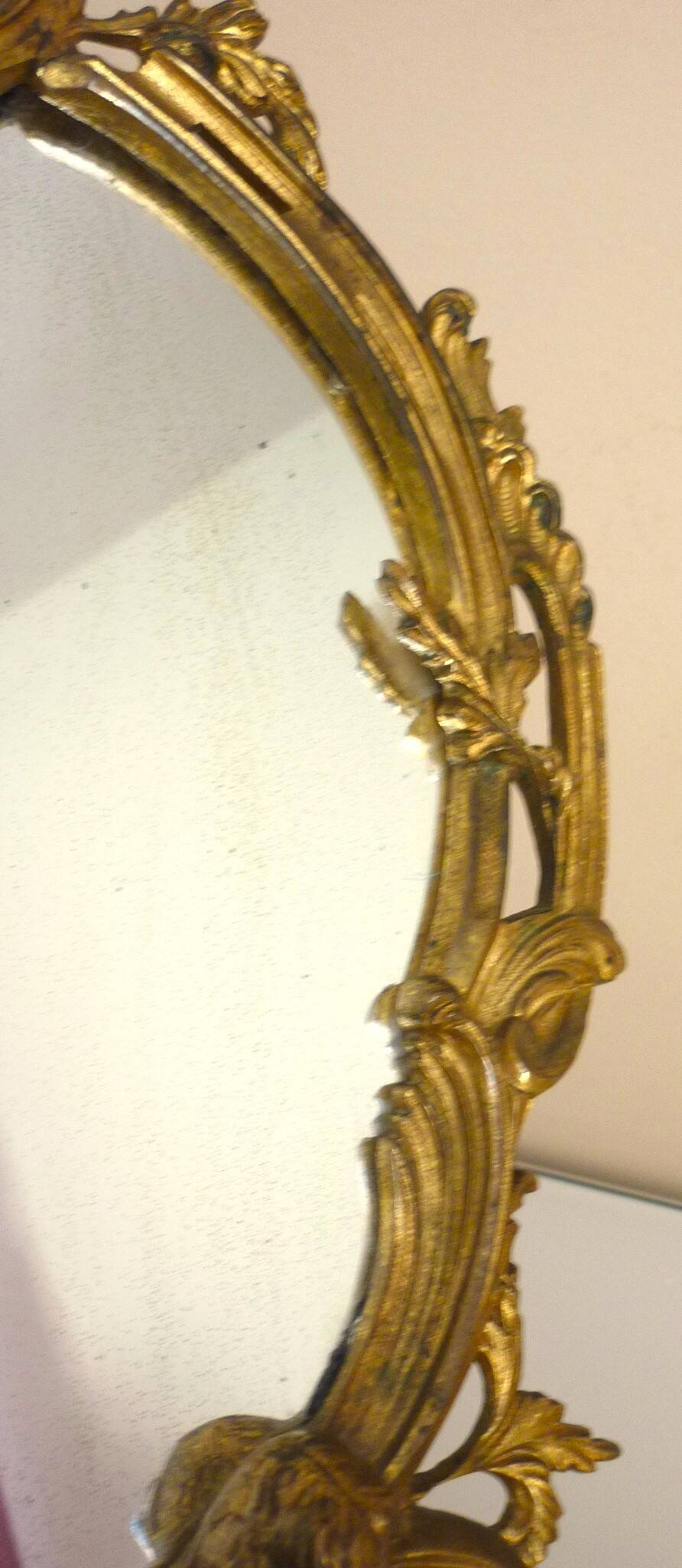 Large antique bronze tabletop, Louis XV style, putti, cherubs