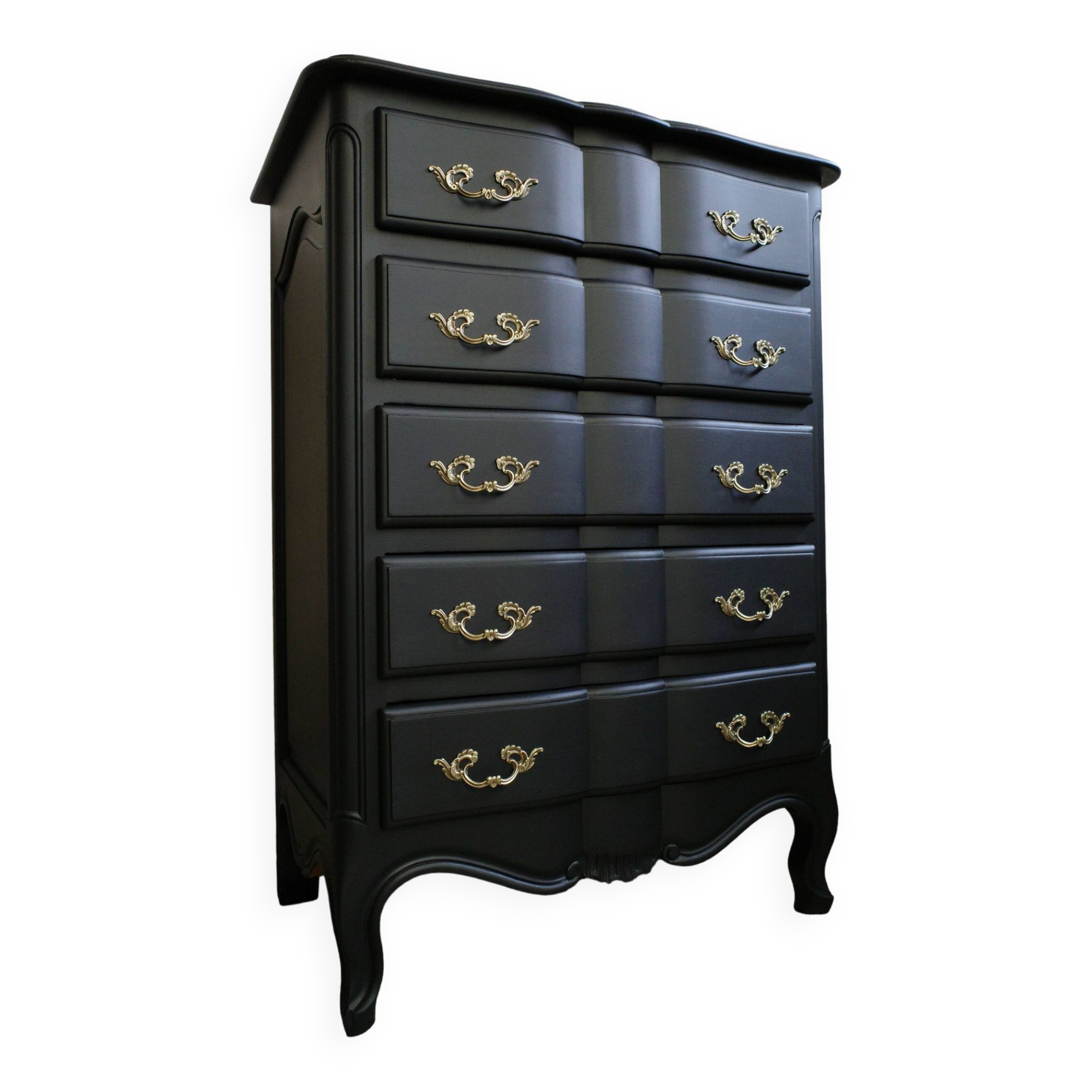 Customized vintage black chiffonier